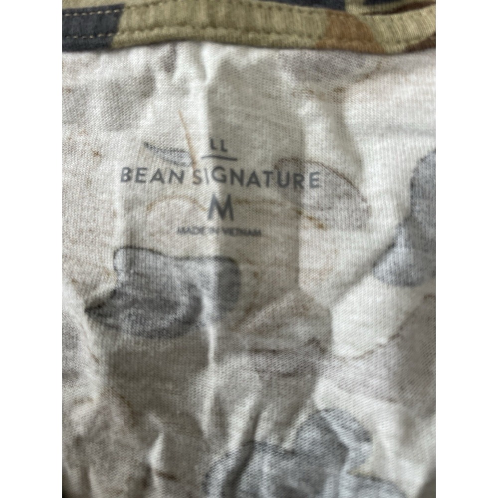 L.L. Bean Bean Signature Women's Medium Duck Camo V Neck T Shirt 100% Cotton - Picture 2 of 7